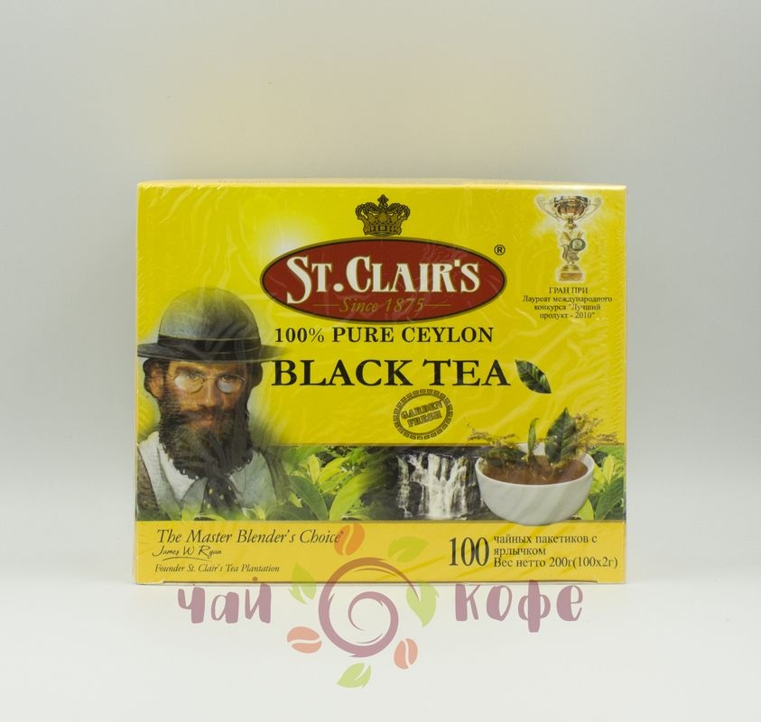 Сант Клэр чёрный 100 пакетиков St.Clairs