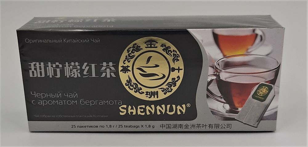 Шеннун чёрный 25 пакетиков Бергамот Shennun