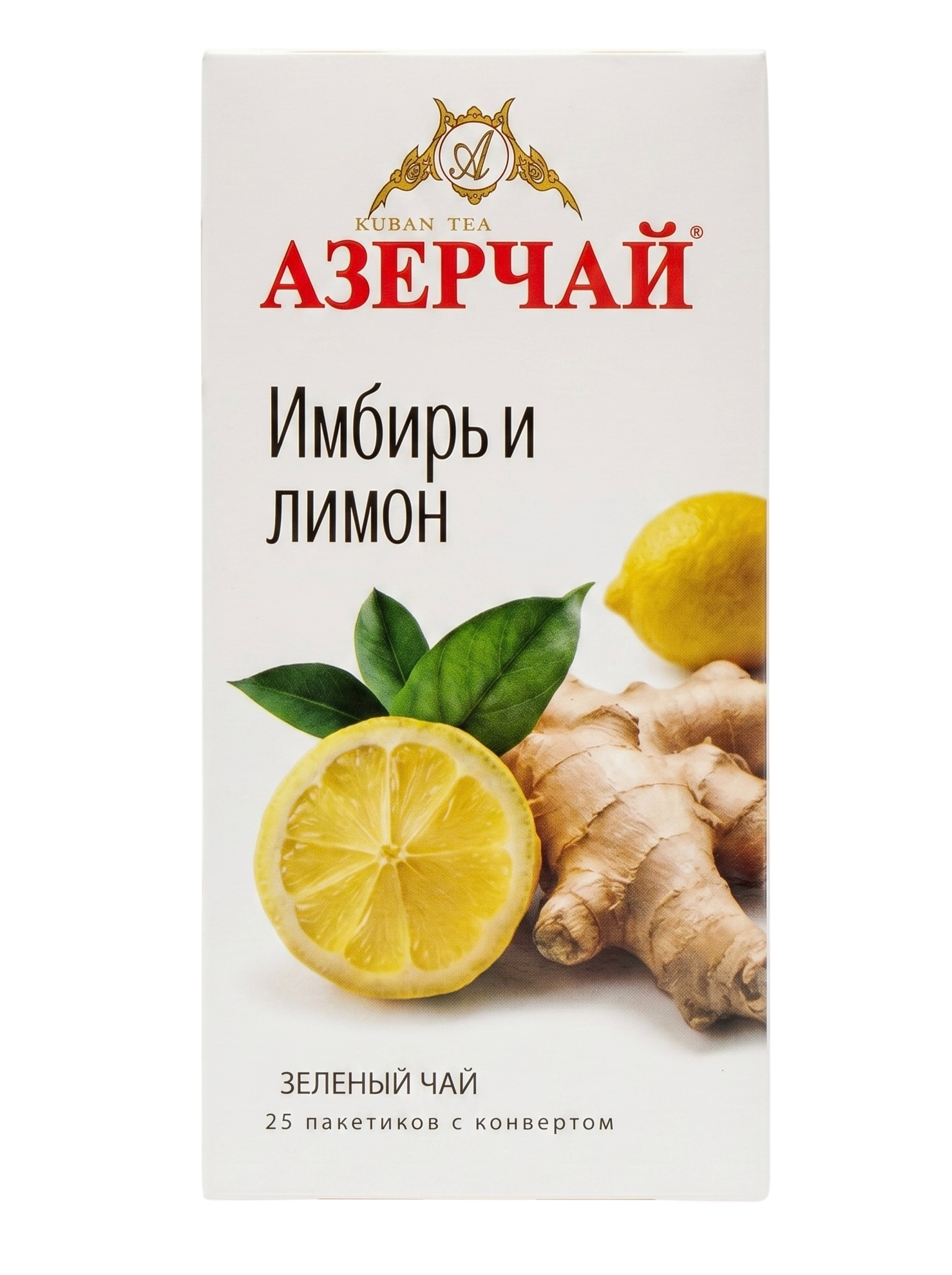 Азерчай Зеленый с Имбирем и Лимоном 25 пакетиков в сашетах Azercay