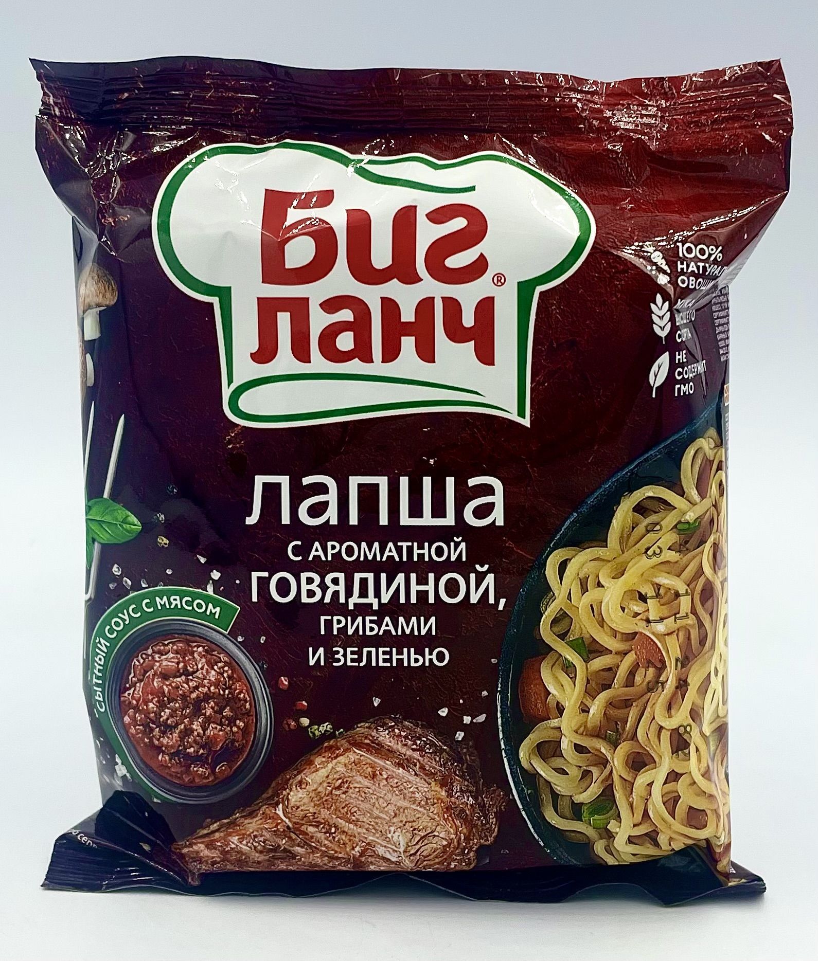Биг Ланч с ароматной говядиной, грибами и зеленью 75г