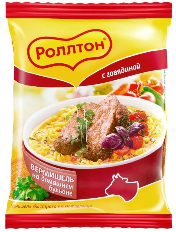Вермишель Роллтон с говядиной 60г 2