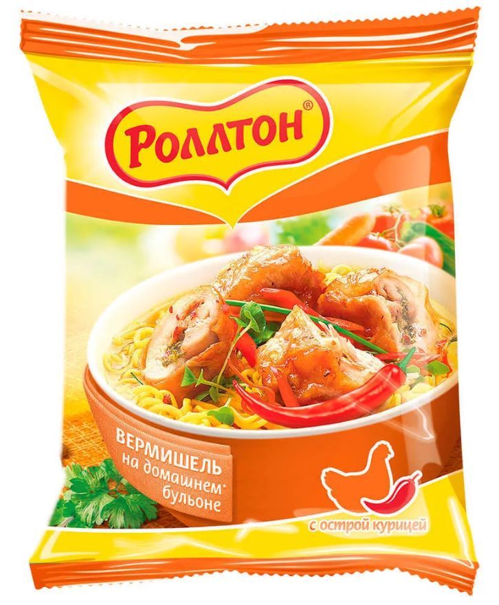 Вермишель Роллтон с острой курицей 60г 2