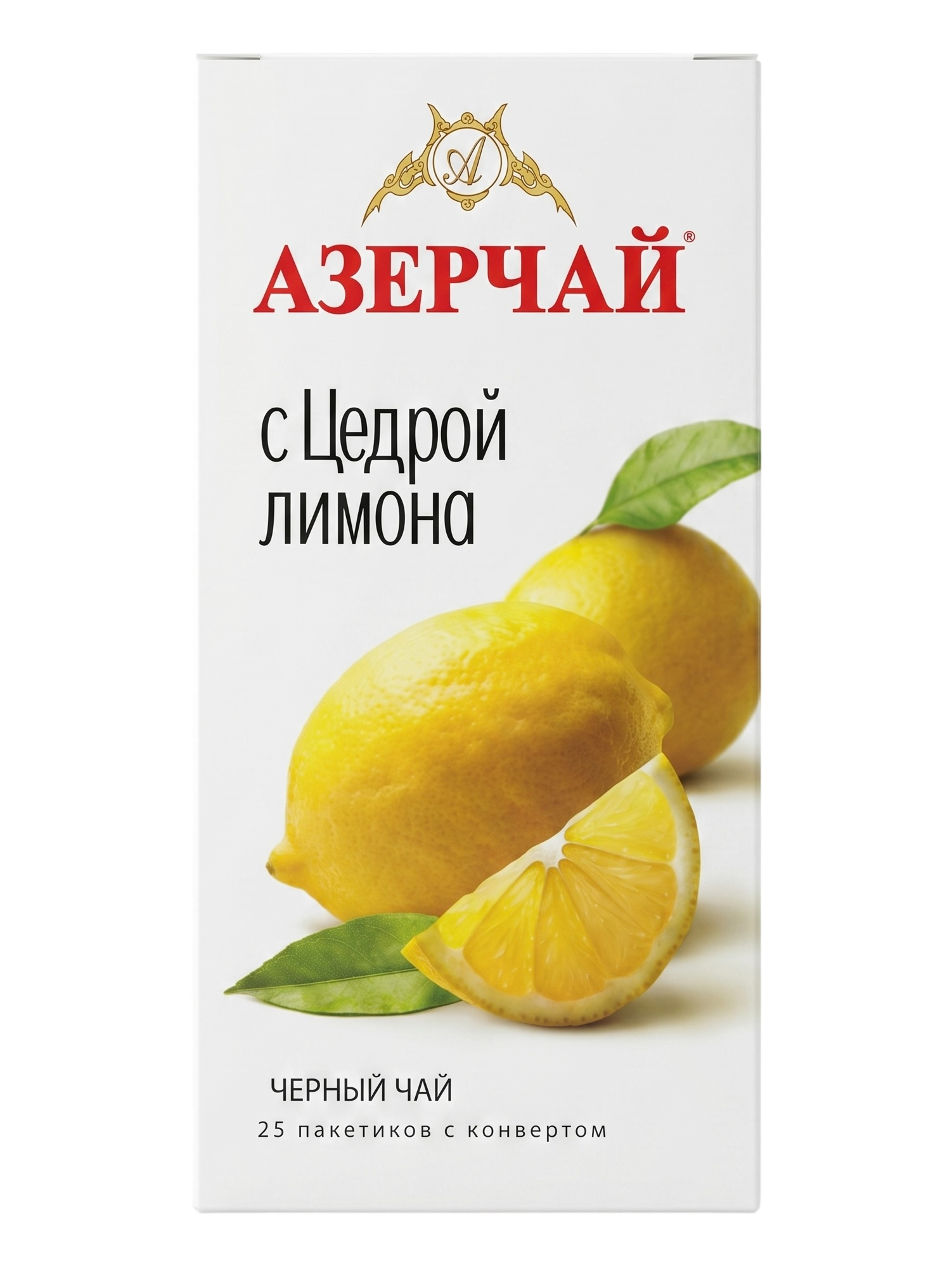 Азерчай черный с лимоном 25 пакетиков в сашетах Azercay