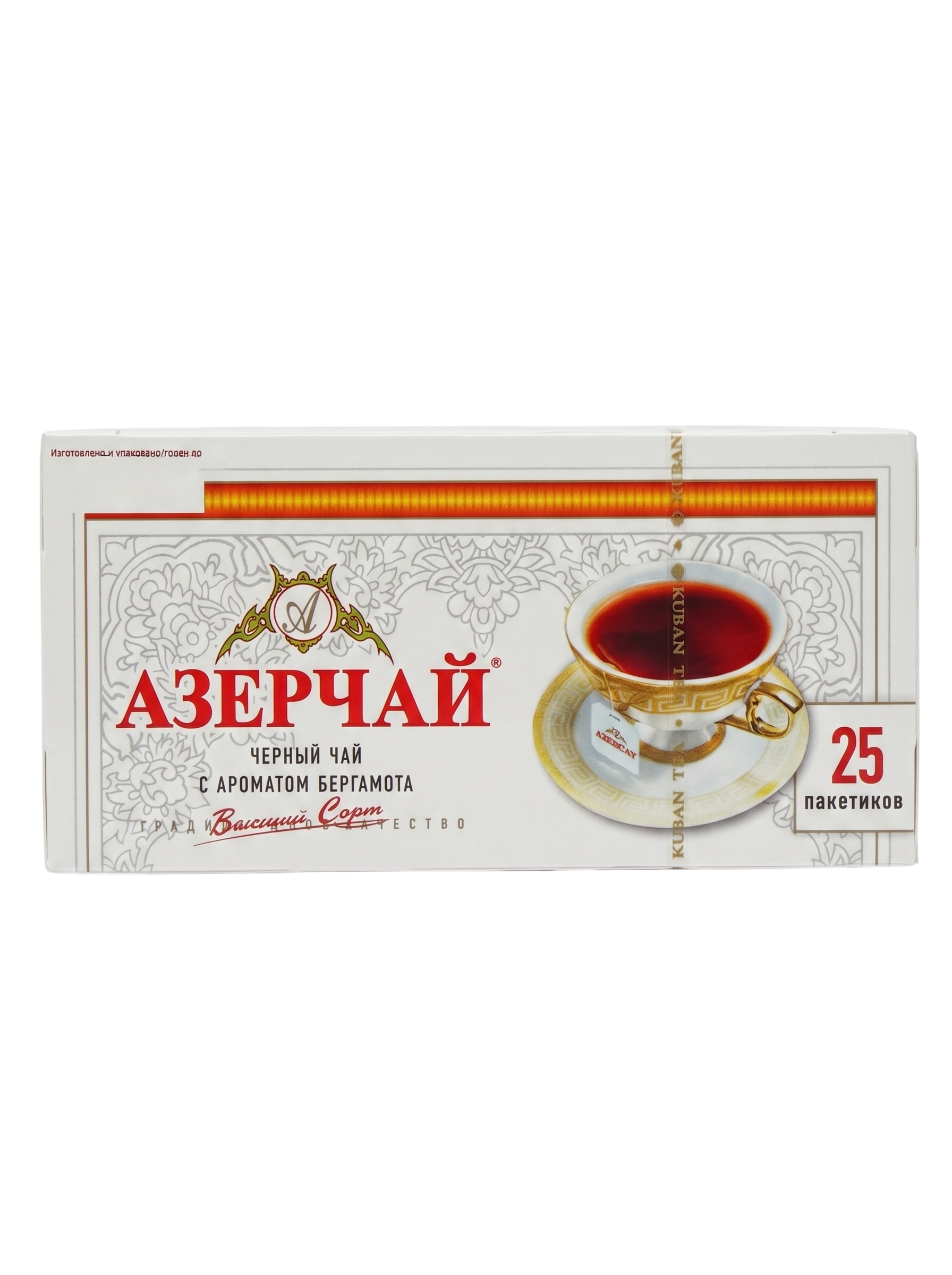 Азерчай Бергамот 25 пакетиков без сашетов Azercay