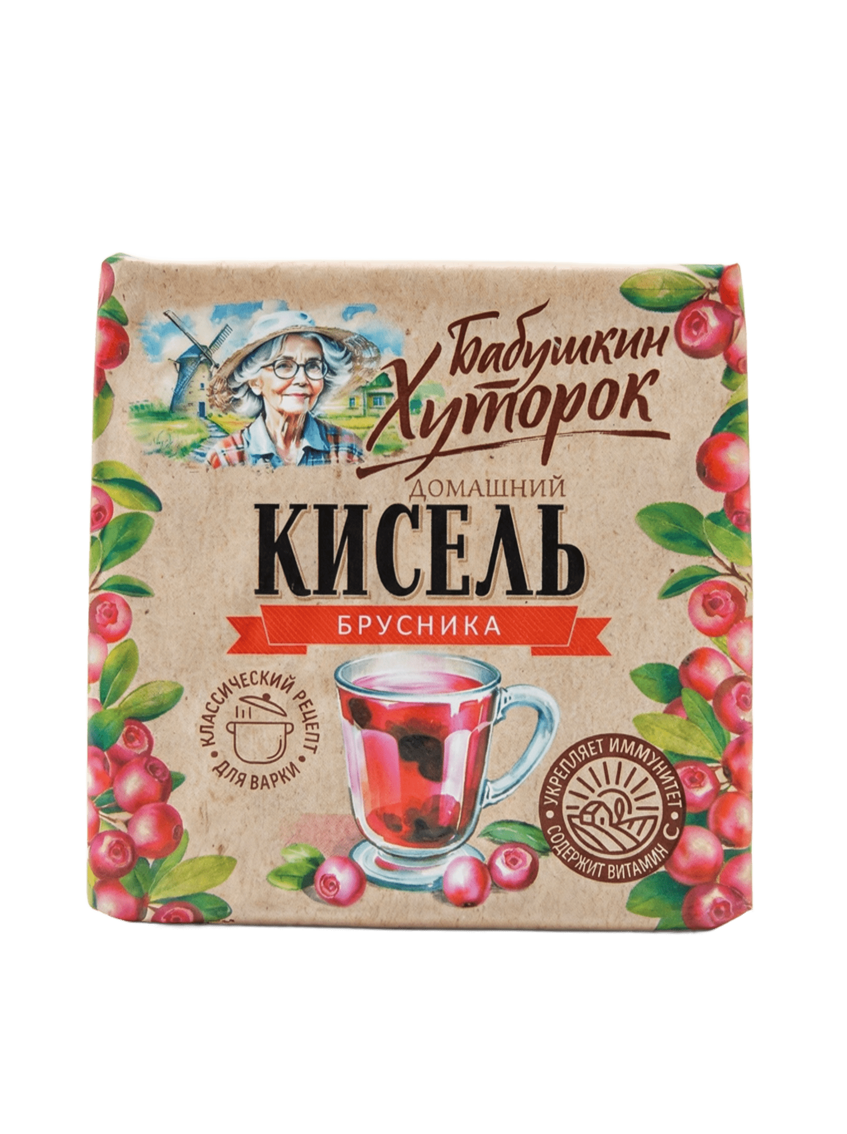 Кисель Бабушкин Хуторок брикет брусника 180г