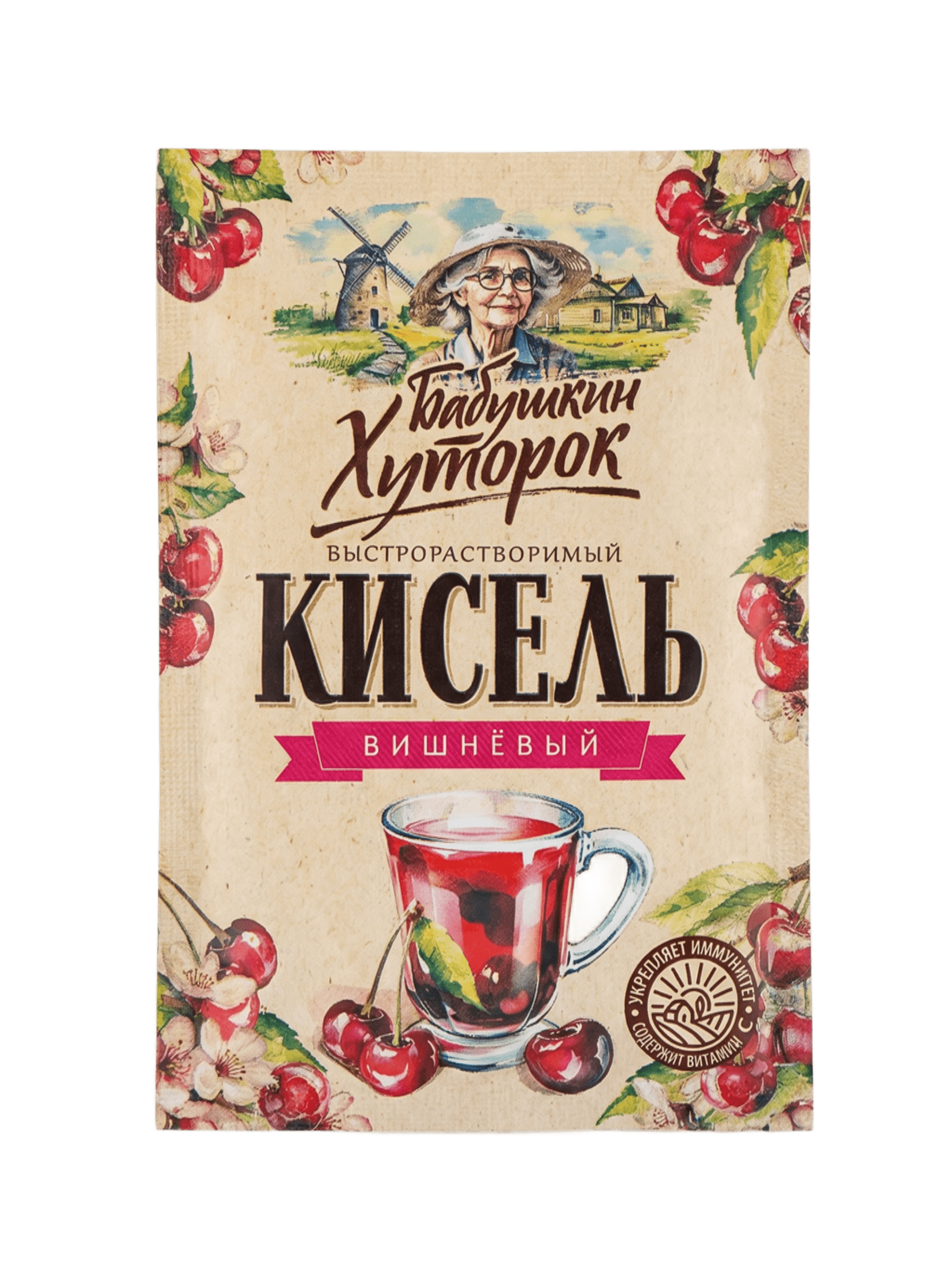Кисель Бабушкин Хуторок вишня 30г в саше (50 пакетиков)
