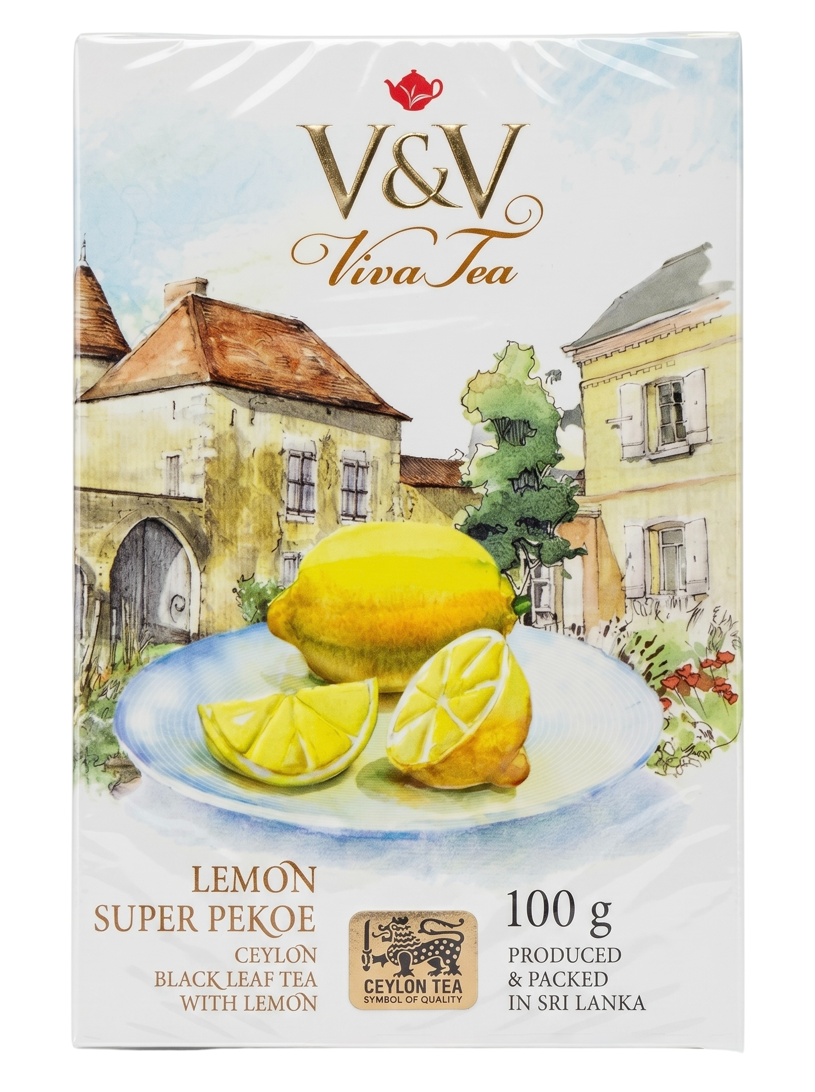 Вива Ти В&В чёрный с кусочками лимона 100г V&V