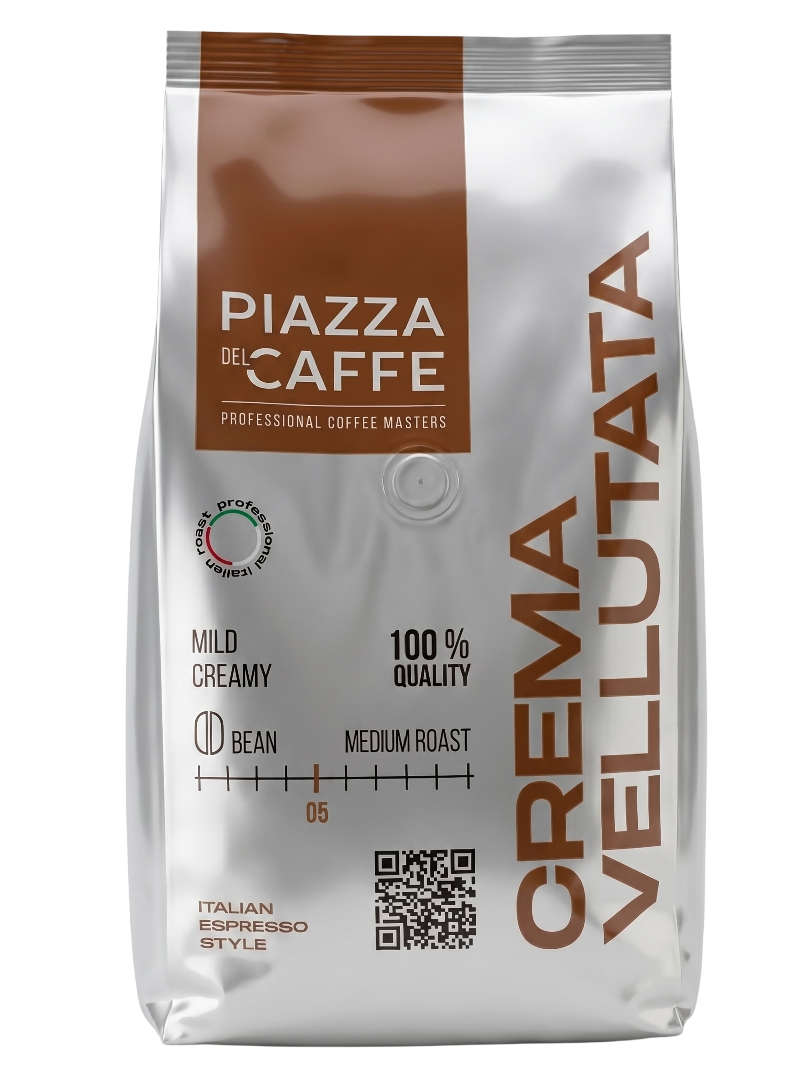 Пьяцца дель кафе Крема Велютата зерно 1000г Piazza Del Cafe
