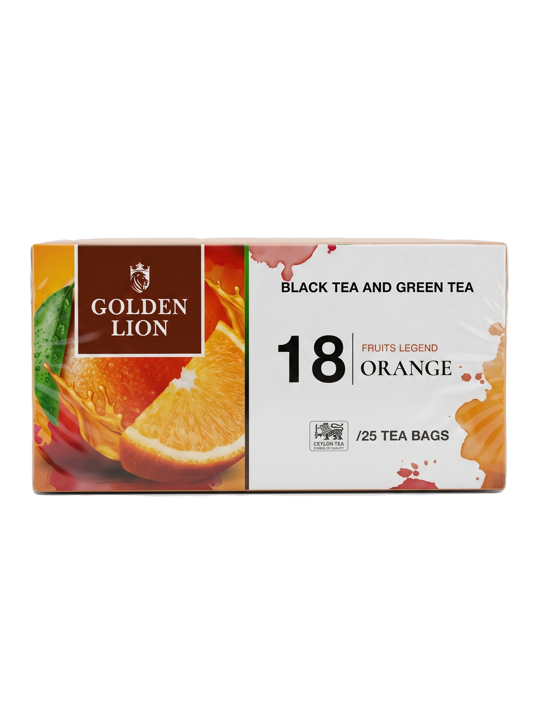 Голден Лайн чёрный и зелёный 25 пакетиков с апельсином Golden Lion